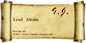 Izsó Jónás névjegykártya
